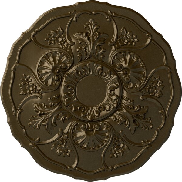 Ekena Millwork Cornelia Ceiling Medallion (Fits Canopies up to 4"), Hand-Painted Brass, 22 1/2"OD x 1 1/2"P CM22CNBRS - main